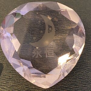 Pink crystal heart paper weight